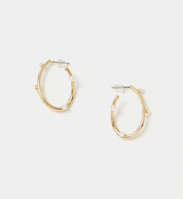 UNITED ARROWS green label relaxing「ドロップ フープ ピアス」|ピアス|GOLD