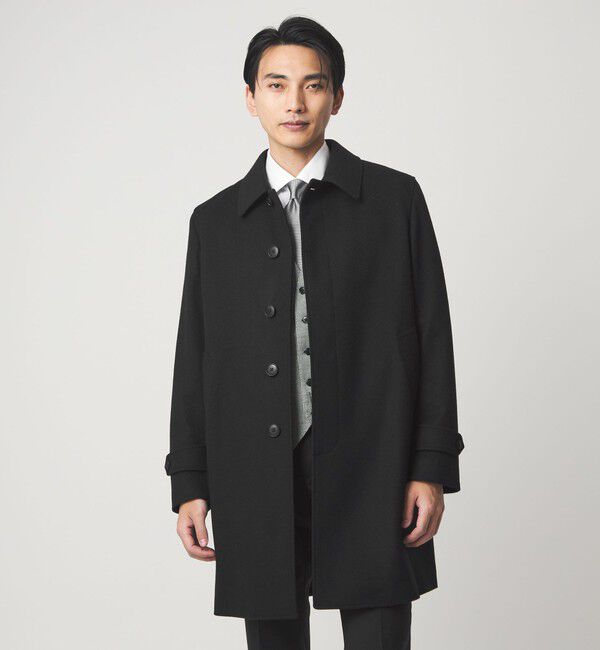 UNITED ARROWS green label relaxing「ウールカシミヤ バルカラーコート ステンカラーコート」|ステンカラーコート|BLACK