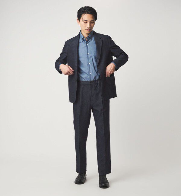 UNITED ARROWS green label relaxing「DC W/LI デニムライク ワイド 1プリーツ イージーパンツ」|スラックス|