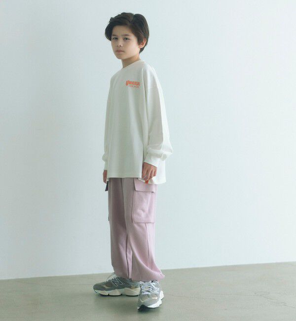 UNITED ARROWS green label relaxing「裏毛 ワイドカーゴパンツ（ライトピンク）/ キッズ  100cm-160cm」|チノ|