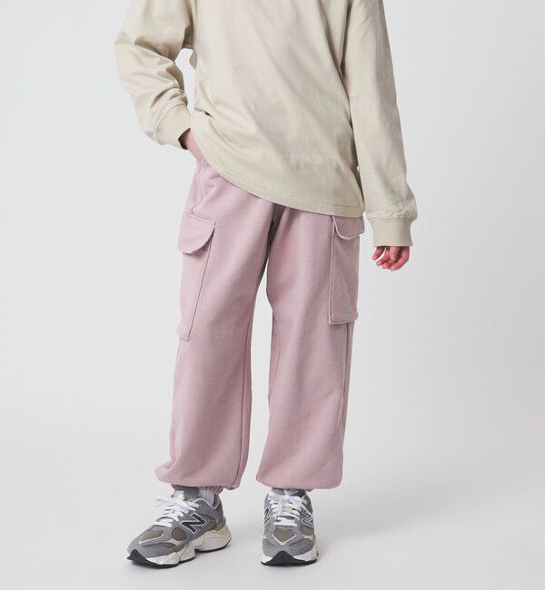 UNITED ARROWS green label relaxing「裏毛 ワイドカーゴパンツ（ライトピンク）/ キッズ  100cm-160cm」|チノ|