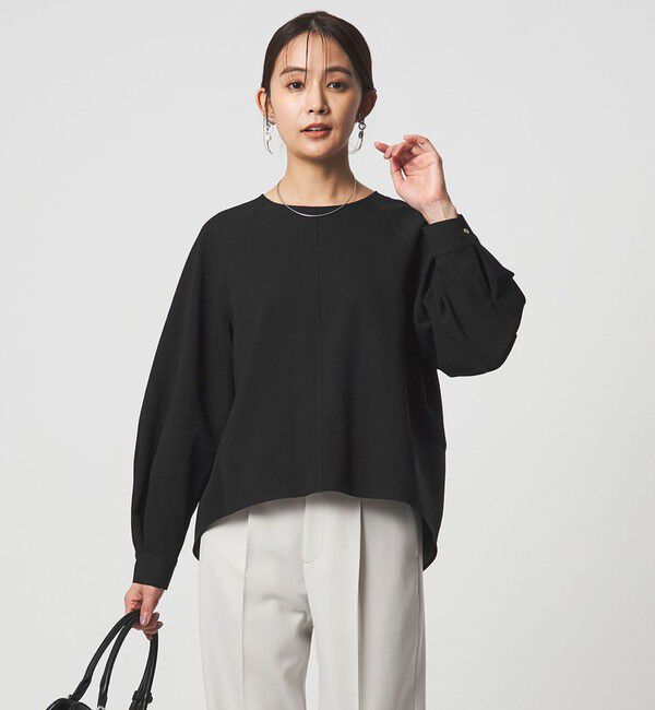 UNITED ARROWS green label relaxing「［size SHORTあり］fleurie(フルリー) フォルム プルオーバー ブラウス」|シャツ・ブラウス|BLACK