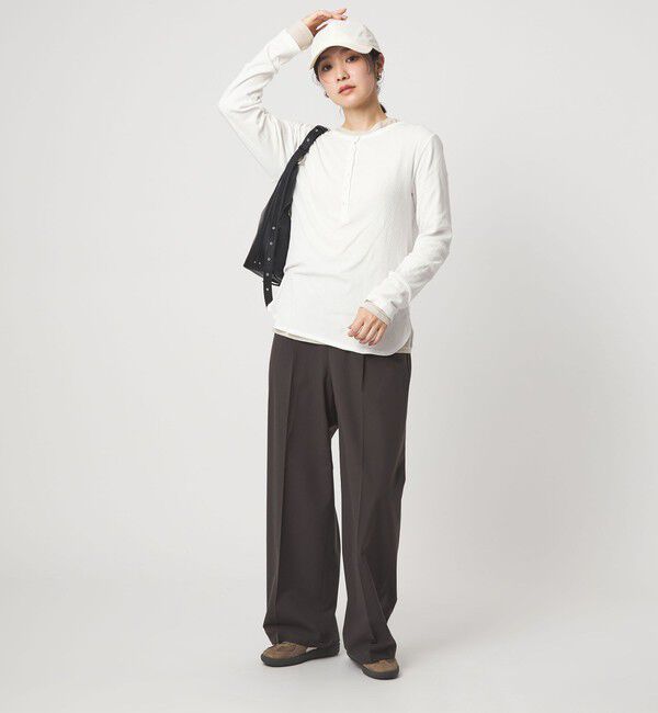UNITED ARROWS green label relaxing「【WEB限定】＜at ease＞シアーテレコ ヘンリーネック カットソー」|Tシャツ・カットソー|