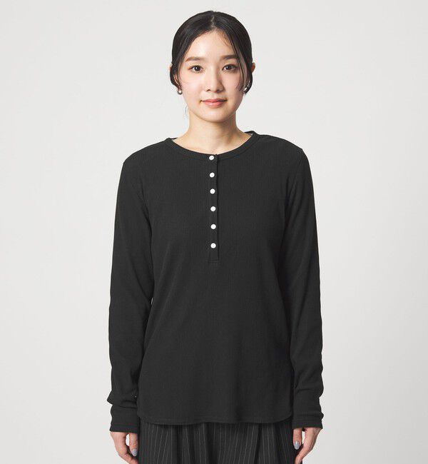 UNITED ARROWS green label relaxing「【WEB限定】＜at ease＞シアーテレコ ヘンリーネック カットソー」|Tシャツ・カットソー|