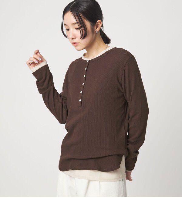 UNITED ARROWS green label relaxing「【WEB限定】＜at ease＞シアーテレコ ヘンリーネック カットソー」|Tシャツ・カットソー|