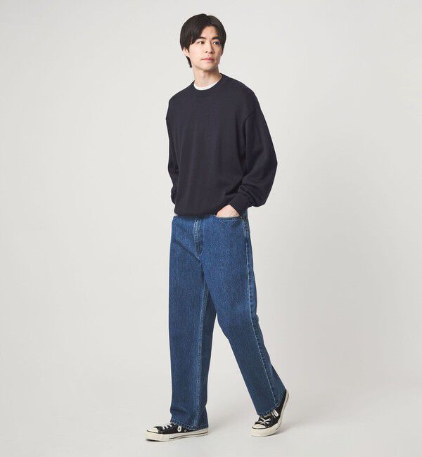 UNITED ARROWS green label relaxing「FINE BASIC アメリカンシーアイランドコットン クルーネック ニット」|ニット・セーター|
