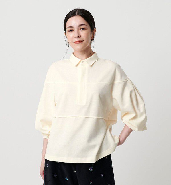 BEAUTY&YOUTH UNITED ARROWS「【WEB限定】タックボリュームスリーブ ラガーシャツ」|Tシャツ・カットソー|OFF WHITE