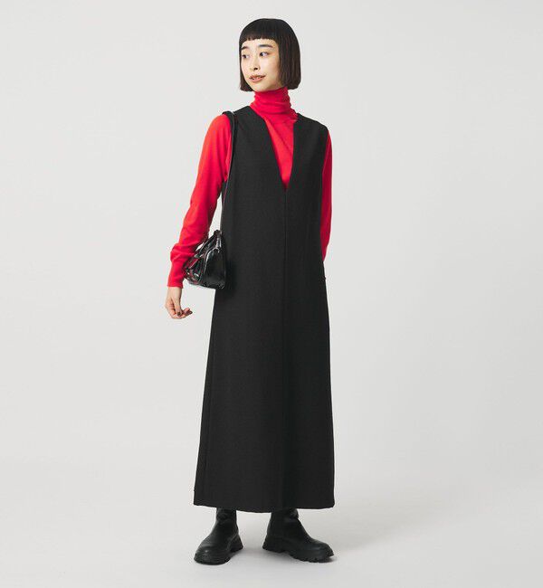 BEAUTY&YOUTH UNITED ARROWS「ポリエステルツイードライク ジャンパースカート」|ワンピース|BLACK