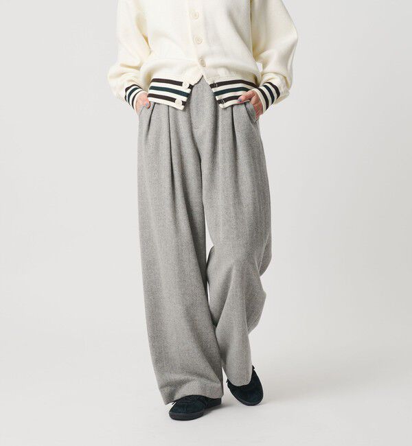 BEAUTY&YOUTH UNITED ARROWS「毛ブレンド ヘリンボーンワイドパンツ」|スラックス|MD.GRAY