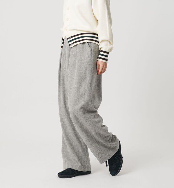 BEAUTY&YOUTH UNITED ARROWS「毛ブレンド ヘリンボーンワイドパンツ」|スラックス|