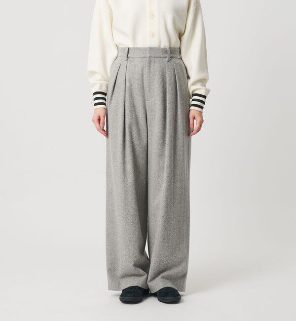 BEAUTY&YOUTH UNITED ARROWS「毛ブレンド ヘリンボーンワイドパンツ」|スラックス|