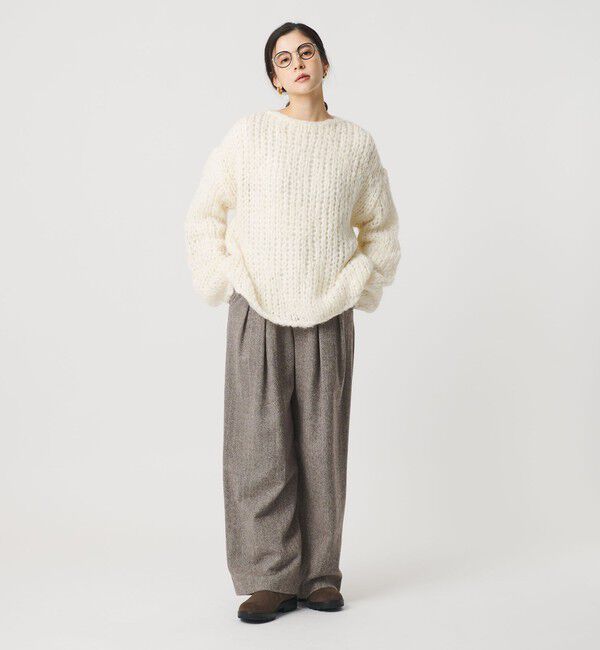 BEAUTY&YOUTH UNITED ARROWS「毛ブレンド ヘリンボーンワイドパンツ」|スラックス|