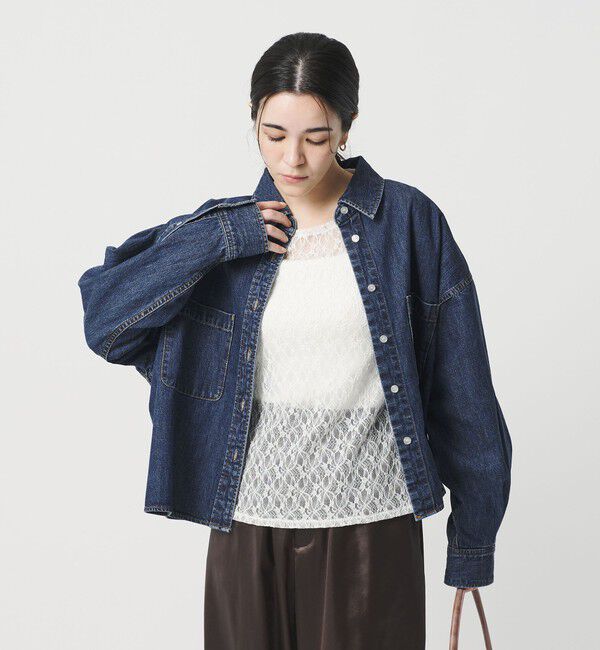BEAUTY&YOUTH UNITED ARROWS「【WEB限定】ショート デニムシャツ」|シャツ・ブラウス|NAVY