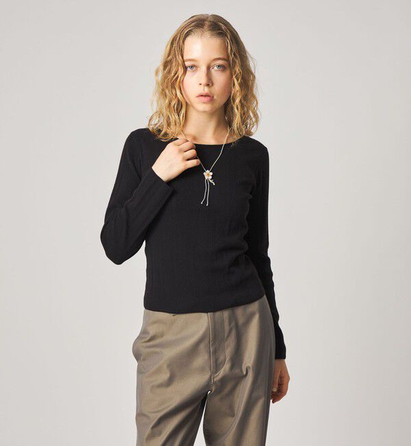 STEVEN ALAN「＜Steven Alan＞アイレット プルオーバー」|ニット・セーター|BLACK