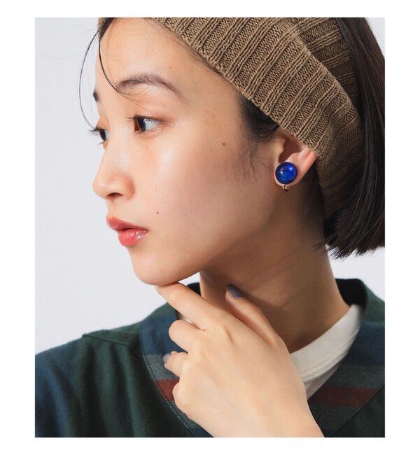 BEAMSBOY「カボション イヤリング」|その他|BLUE