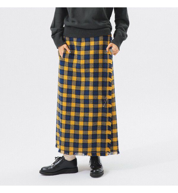 BEAMSBOY「ハリスツイード フリンジ スカート」|スカート|