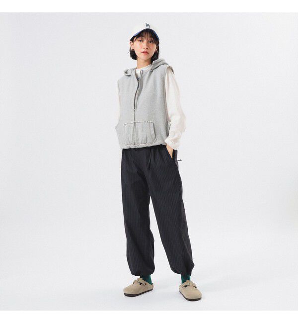 BEAMSBOY「スウェット フルジップ パーカー ノースリーブ」|ベスト・ジレ|