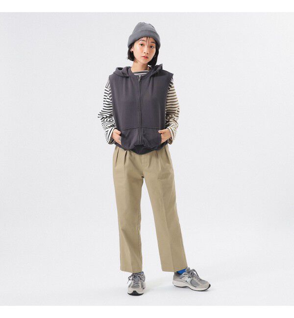 BEAMSBOY「スウェット フルジップ パーカー ノースリーブ」|ベスト・ジレ|