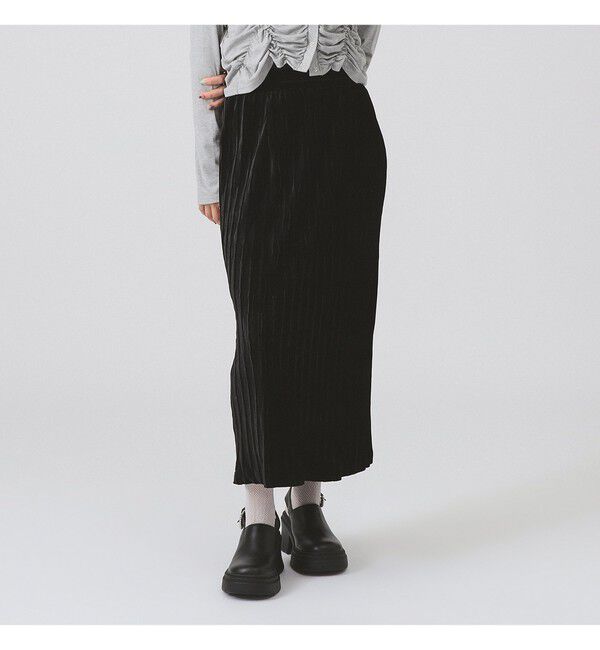 Ray BEAMS 「プリーツ ベロア タイト スカート」|スカート|