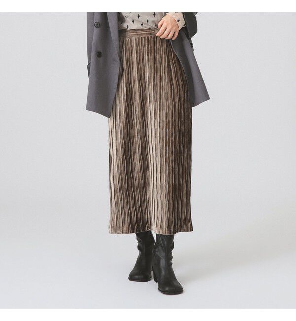 Ray BEAMS 「プリーツ ベロア タイト スカート」|スカート|