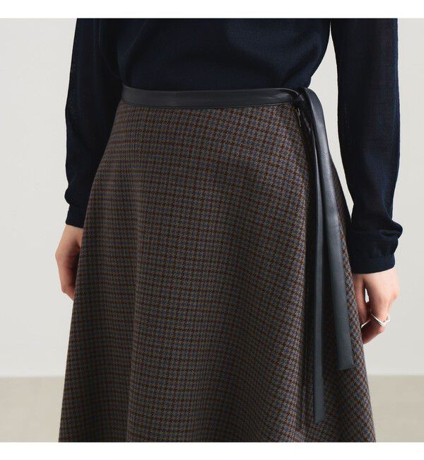 Demi-Luxe BEAMS 「AK+1 / ウール チェック フレアスカート」|スカート|