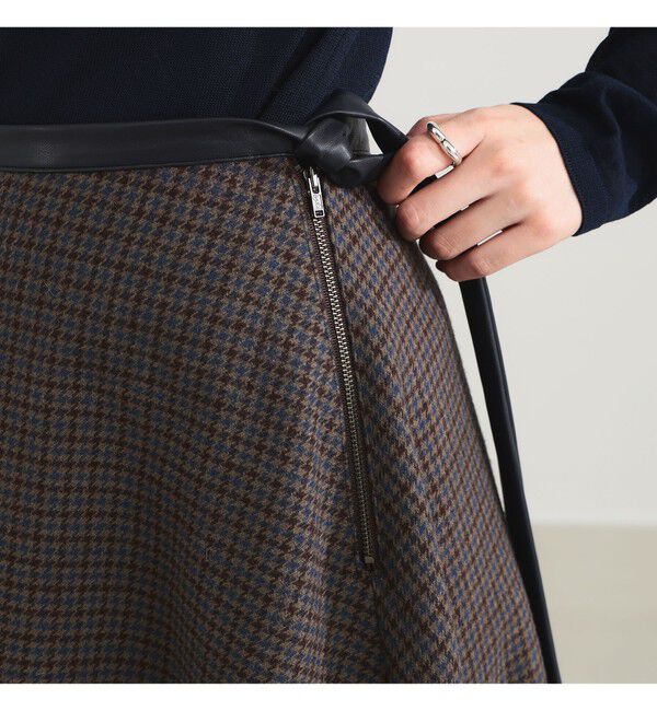 Demi-Luxe BEAMS 「AK+1 / ウール チェック フレアスカート」|スカート|