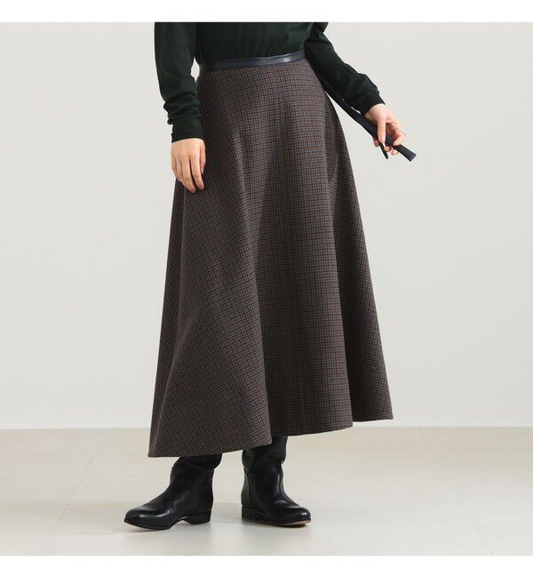 Demi-Luxe BEAMS 「AK+1 / ウール チェック フレアスカート」|スカート|