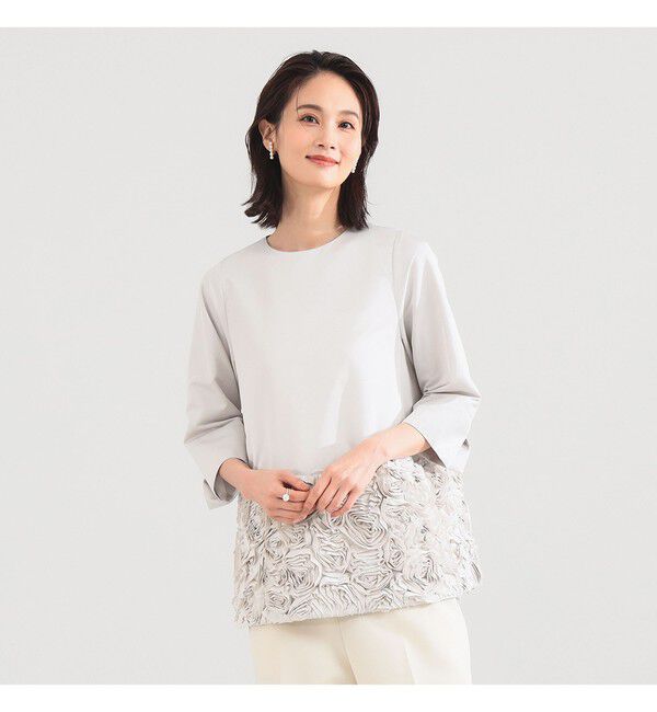 Demi-Luxe BEAMS 「フラワー チュニック ブラウス＊」|シャツ・ブラウス|GREIGE