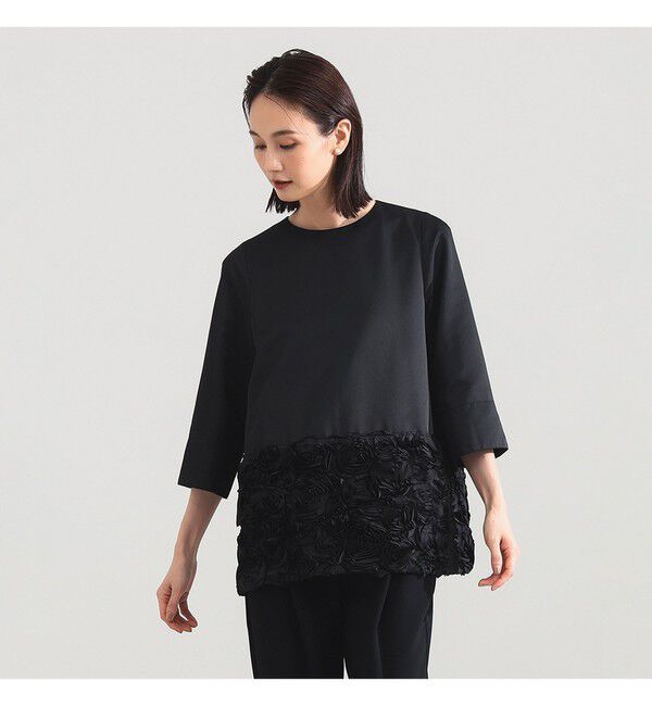 Demi-Luxe BEAMS 「フラワー チュニック ブラウス＊」|シャツ・ブラウス|BLACK