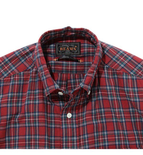 BEAMS PLUS「BEAMS PLUS / インディゴチェック ボタンダウンシャツ」|シャツ・ブラウス|