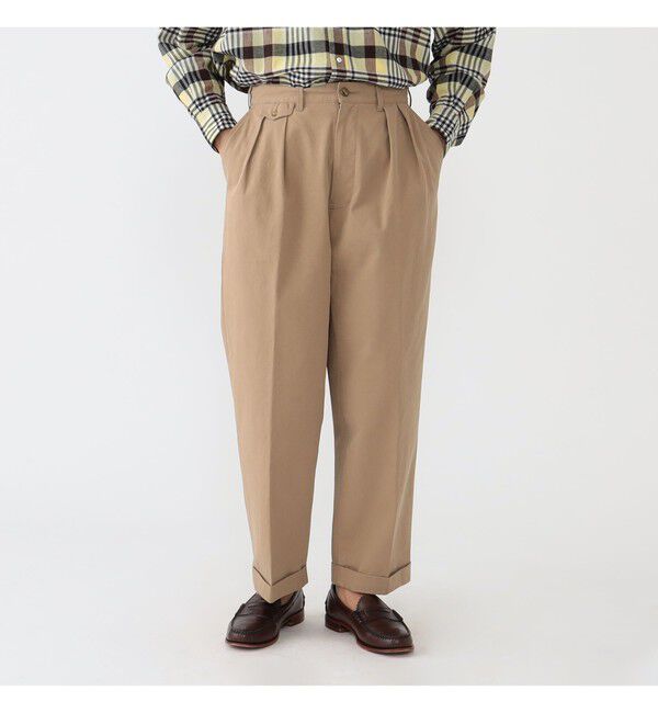 BEAMS PLUS「BEAMS PLUS / ツイル 2プリーツ トラウザーズ」|チノ|