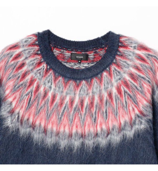 BEAMS「リラックスフィット 5ゲージ ノルディック シャギー ニット」|ニット・セーター|