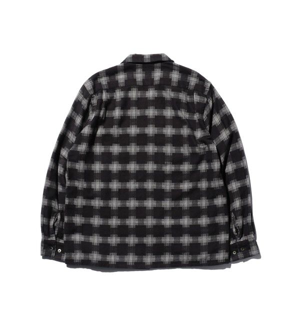 BEAMS PLUS「Open Collar Brushed Satin Plaid」|シャツ・ブラウス|