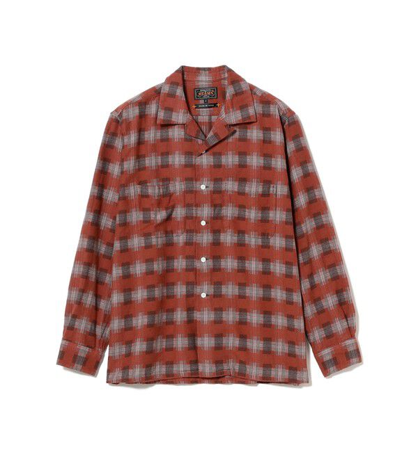 BEAMS PLUS「Open Collar Brushed Satin Plaid」|シャツ・ブラウス|
