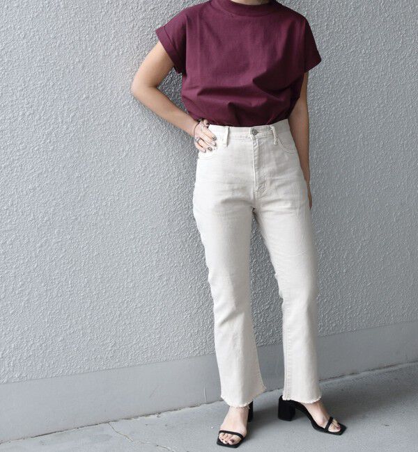 SHIPS any「SHIPS any:〈ウォッシャブル〉オーガニック ツイル フレア パンツ」|デニム|