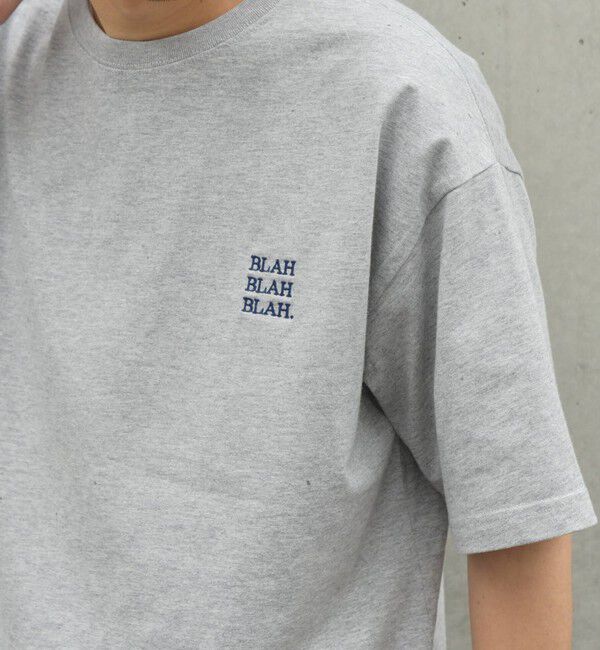 SHIPS any「【WEB限定】SHIPS any: BLAH BLAH BLAH.ワンポイント 刺繍 ルーズ Tシャツ(ユニセックス)◇」|Tシャツ・カットソー|