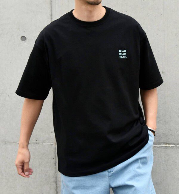 SHIPS any「【WEB限定】SHIPS any: BLAH BLAH BLAH.ワンポイント 刺繍 ルーズ Tシャツ(ユニセックス)◇」|Tシャツ・カットソー|