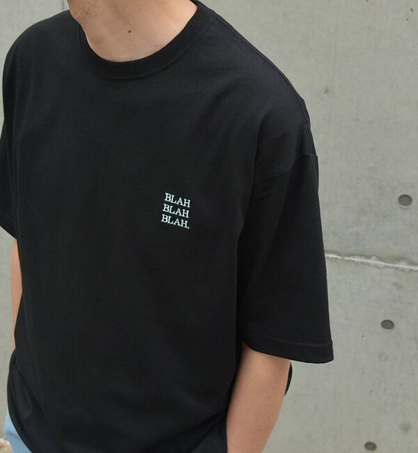 SHIPS any「【WEB限定】SHIPS any: BLAH BLAH BLAH.ワンポイント 刺繍 ルーズ Tシャツ(ユニセックス)◇」|Tシャツ・カットソー|