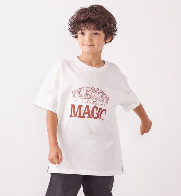 SHIPS any「SHIPS any: プリント &times; 刺繍 ロゴ Tシャツ<KIDS>」|Tシャツ・カットソー|ライトホワイト