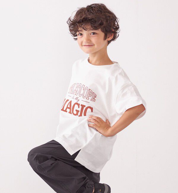 SHIPS any「SHIPS any: プリント &times; 刺繍 ロゴ Tシャツ<KIDS>」|Tシャツ・カットソー|