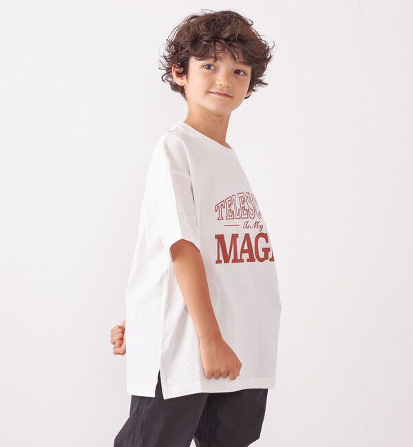 SHIPS any「SHIPS any: プリント &times; 刺繍 ロゴ Tシャツ<KIDS>」|Tシャツ・カットソー|