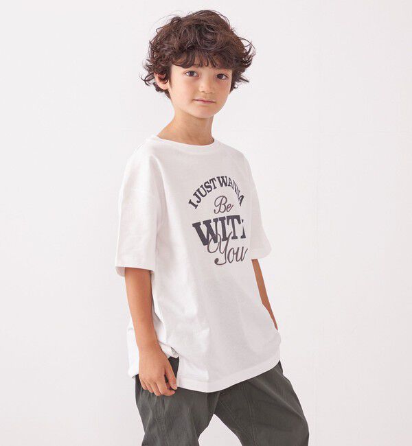 SHIPS any「SHIPS any: プリント &times; 刺繍 ロゴ Tシャツ<KIDS>」|Tシャツ・カットソー|ホワイト