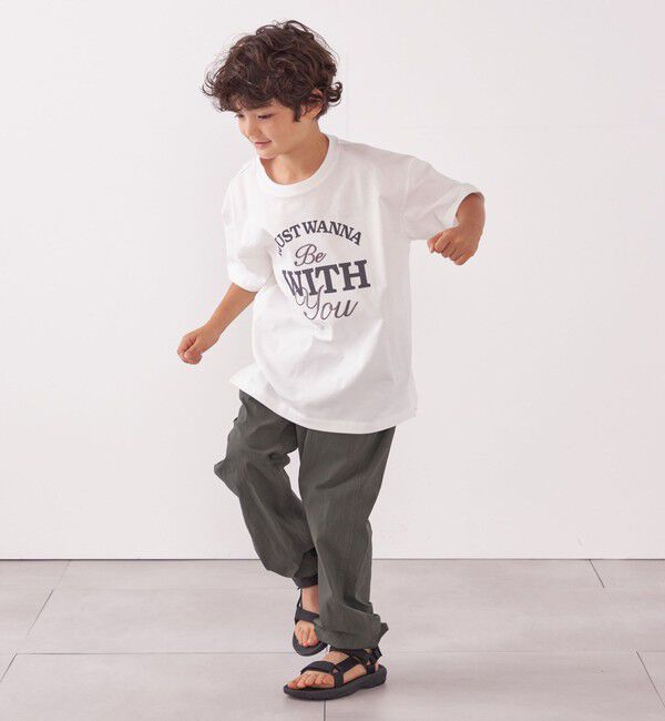 SHIPS any「SHIPS any: プリント &times; 刺繍 ロゴ Tシャツ<KIDS>」|Tシャツ・カットソー|