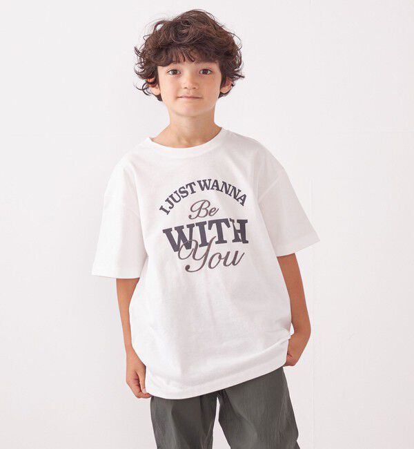 SHIPS any「SHIPS any: プリント &times; 刺繍 ロゴ Tシャツ<KIDS>」|Tシャツ・カットソー|