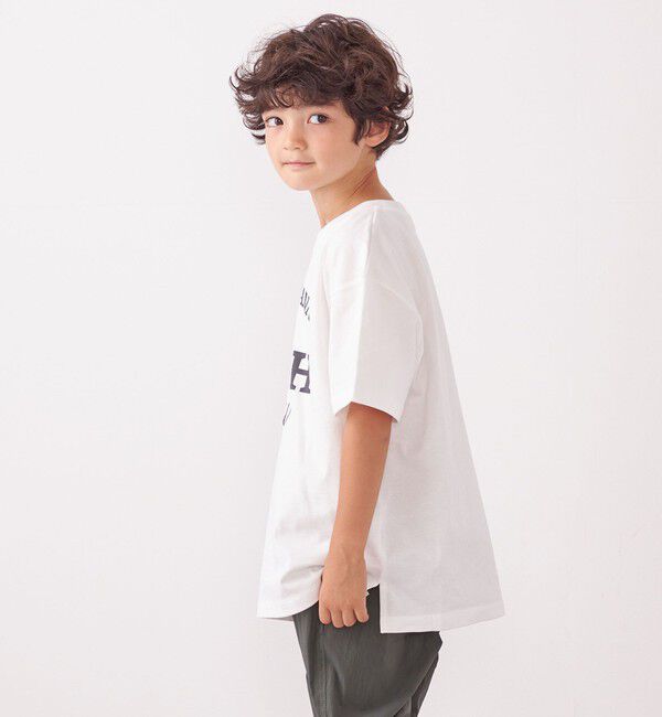 SHIPS any「SHIPS any: プリント &times; 刺繍 ロゴ Tシャツ<KIDS>」|Tシャツ・カットソー|