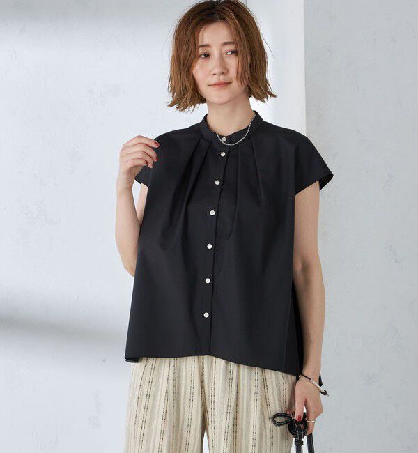 SHIPS for women「〈手洗い可能〉裾 フレア フレンチ スリーブ ブラウス」|シャツ・ブラウス|