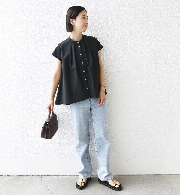 SHIPS for women「〈手洗い可能〉裾 フレア フレンチ スリーブ ブラウス」|シャツ・ブラウス|