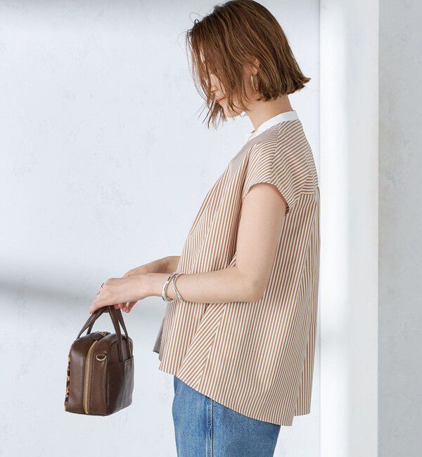 SHIPS for women「〈手洗い可能〉裾 フレア フレンチ スリーブ ブラウス」|シャツ・ブラウス|