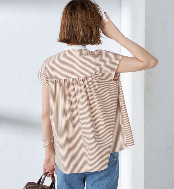 SHIPS for women「〈手洗い可能〉裾 フレア フレンチ スリーブ ブラウス」|シャツ・ブラウス|