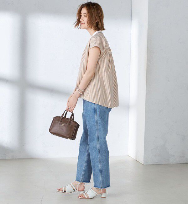 SHIPS for women「〈手洗い可能〉裾 フレア フレンチ スリーブ ブラウス」|シャツ・ブラウス|